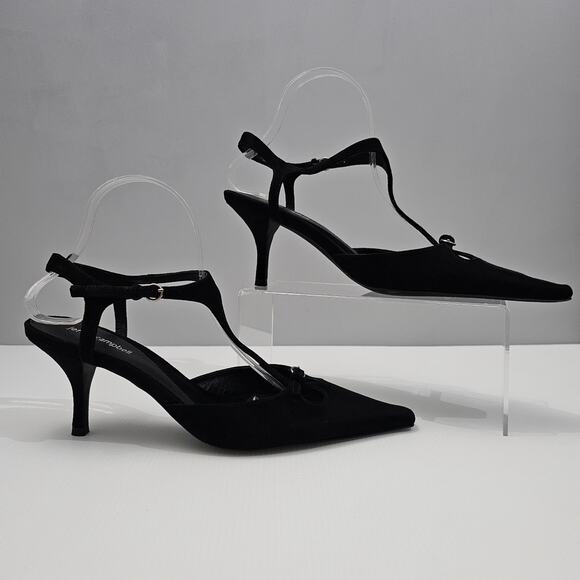 NEW Jeffrey Campbell Petit Pumps Womens 10 Black Suede Kitten Heel Pointed Toe - Picture 3 of 13